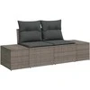 Sofa Sodo Sofų Rinkinys su pagalve 9 pcs Pilka Poli ratanas
