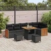 Sodo Sofų Rinkinys su pagalve 9 pcs Juoda