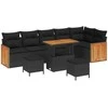 Sodo Sofų Rinkinys su pagalve 9 pcs Juoda