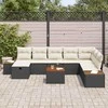 Sodo Sofų Rinkinys su pagalve 9 pcs Juoda Poli ratanas