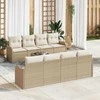 Sodo Sofų Rinkinys su pagalve 9 pcs Bežinė ir kreminė