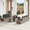 Sofa Sodo Sofų Rinkinys su pagalve 9 pcs Pilka Poli ratanas