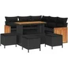 Sodo Sofų Rinkinys su pagalve 9 pcs Juoda