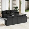 Sofa Sodo Sofų Rinkinys su pagalve 9 pcs Juoda poliratanas