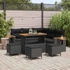 Sodo Sofų Rinkinys su pagalve 9 pcs Juoda