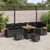 Sodo Sofų Rinkinys su pagalve 9 pcs Juoda