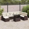 Sodo Sofų Rinkinys su pagalve 9 pcs Ruda ir kreminė