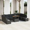 Sodo Sofų Rinkinys su pagalve 11 pcs Juoda ir Ruda