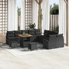 Sodo Sofų Rinkinys su pagalve su saugykla 13 pcs Juoda