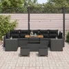 Sodo Sofų Rinkinys su pagalve su saugykla 10 pcs Juoda