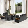 Sodo Sofų Rinkinys su pagalve su saugykla 8 pcs Juoda