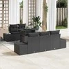Sodo Sofų Rinkinys su pagalve su saugykla 6 pcs Juoda