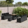 Sodo Sofų Rinkinys su pagalve su saugykla 9 pcs Juoda