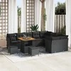 Sodo Sofų Rinkinys su pagalve su saugykla 12 pcs Juoda