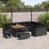Sodo Sofų Rinkinys su pagalve su saugykla 12 pcs Juoda
