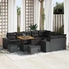 Sodo Sofų Rinkinys su pagalve su saugykla 12 pcs Juoda