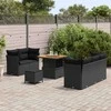 Sodo Sofų Rinkinys su pagalve su saugykla 8 pcs Juoda
