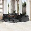 Sodo Sofų Rinkinys su pagalve su saugykla 13 pcs Juoda