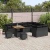 Sodo Sofų Rinkinys su pagalve su saugykla 12 pcs Juoda