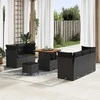 Sodo Sofų Rinkinys su pagalve su saugykla 8 pcs Juoda
