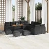 Sodo Sofų Rinkinys su pagalve su saugykla 14 pcs Juoda