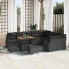 Sodo Sofų Rinkinys su pagalve su saugykla 12 pcs Juoda