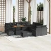 Sodo Sofų Rinkinys su pagalve su saugykla 13 pcs Juoda