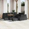 Sodo Sofų Rinkinys su pagalve su saugykla 13 pcs Juoda