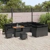 Sodo Sofų Rinkinys su pagalve su saugykla 12 pcs Juoda