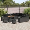 Sodo Sofų Rinkinys su pagalve su saugykla 12 pcs Juoda