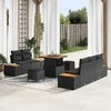 Sodo Sofų Rinkinys su pagalve su saugykla 8 pcs Juoda