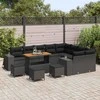 Sodo Sofų Rinkinys su pagalve su saugykla 13 pcs Juoda