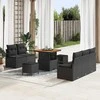 Sodo Sofų Rinkinys su pagalve su saugykla 8 pcs Juoda