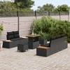 Sodo Sofų Rinkinys su pagalve su saugykla 8 pcs Juoda