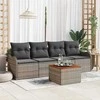 Sodo Sofų Rinkinys su saugykla 5 pcs Pilka poliratanas