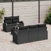 Sodo Sofų Rinkinys su saugykla 6 pcs Juoda poliratanas