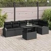 Sodo Sofų Rinkinys su saugykla 7 pcs Juoda poliratanas