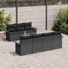 Sodo Sofų Rinkinys su saugykla 8 pcs Juoda poliratanas