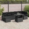 Sodo Sofų Rinkinys su saugykla 8 pcs Juoda poliratanas
