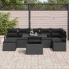 Sodo Sofų Rinkinys su saugykla 8 pcs Juoda poliratanas