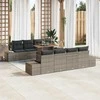 Sofa Sodo valgomojo komplektas su pagalve 9 pcs Pilka ir ruda