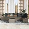 Sofa Sodo valgomojo komplektas su pagalve 7 pcs Pilka ir ruda