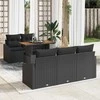 Sodo valgomojo komplektas su pagalve 6 pcs Juoda ir Ruda