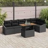 Sodo valgomojo komplektas su pagalve 7 pcs Juoda ir Ruda
