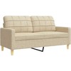 Sofa Sofos komplektas, 2 dalių, kreminės spalvos, audinys