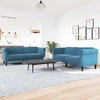 Sofa Sofos komplektas, 2 dalių, mėlynos spalvos, aksomas