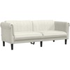 Sofa Sofos komplektas, 3 dalių, kreminės spalvos, aksomas
