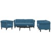 Sofa Sofos komplektas, 3 dalių, mėlynos spalvos, aksomas