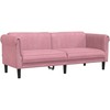 Sofa Sofos komplektas, 3 dalių, rožinės spalvos, aksomas