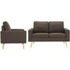 Sofa Sofos komplektas, 3 dalių, rudas, audinys (288695+288705)